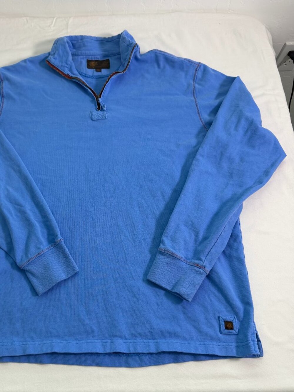 The Territory Ahead Quarter Zip Pullover Mens Medium Blue Coastal Casual Sweater